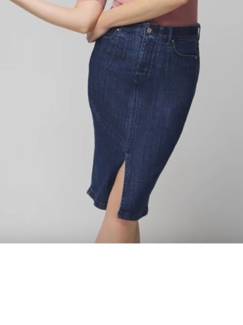 White House Black Market Denim Pencil Skirt COLOR Notte Authentic
SIZE 14 L62